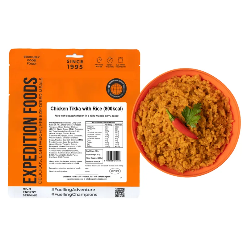 Expedition Foods Chicken Tikka with Rice - 800kcal-2